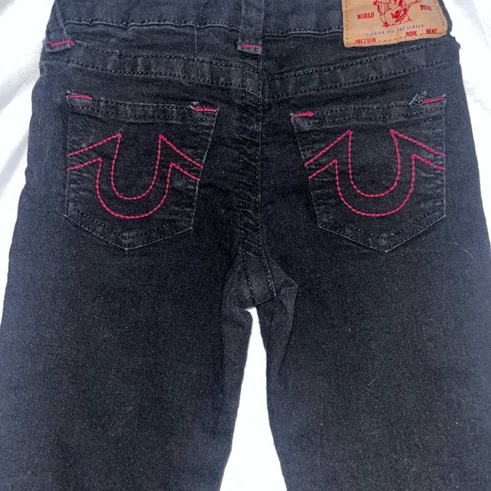 Kids black and red true religion jeans size 7